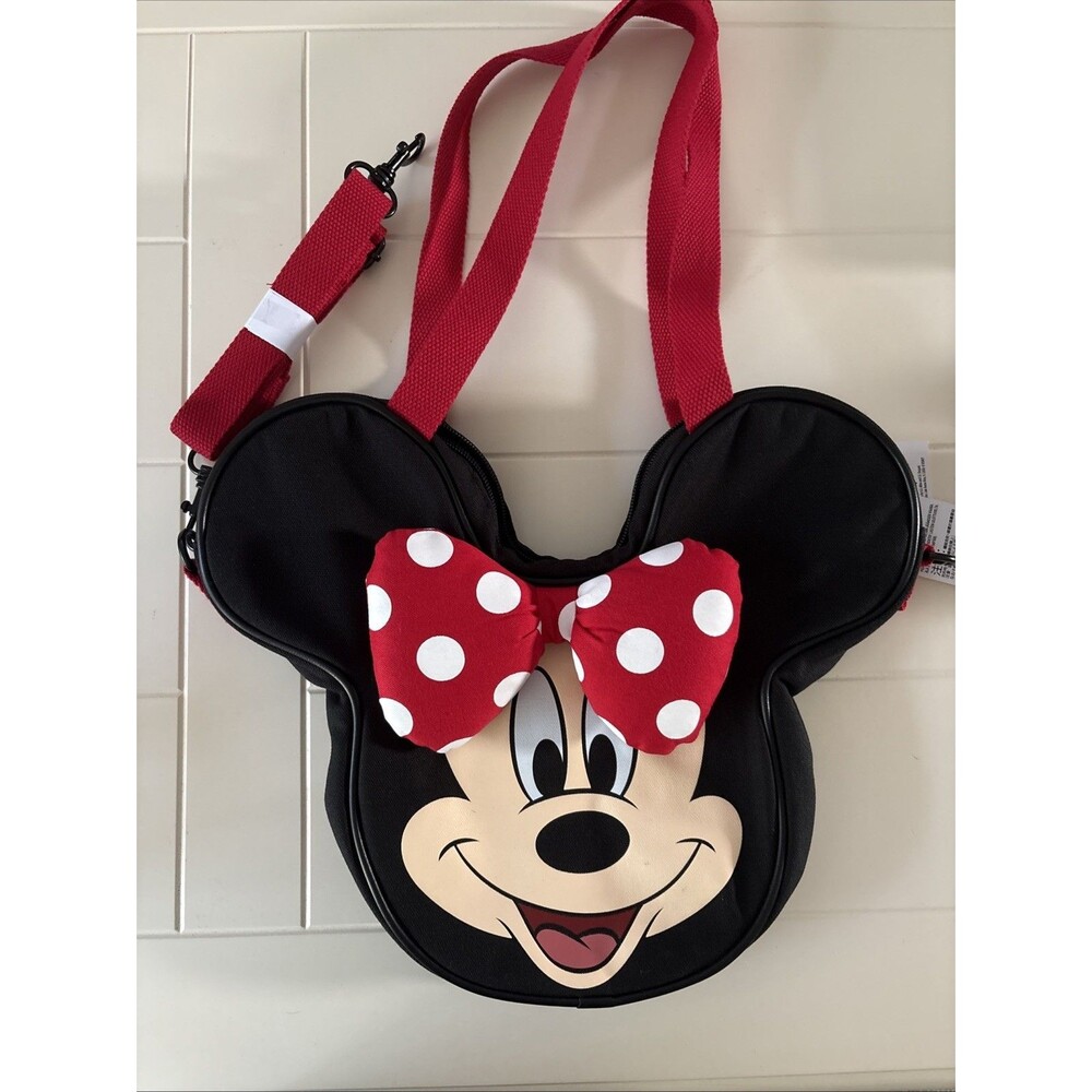 New 2026 Disneyland Resort Minnie Mouse Mini Face Tote Bag w/Removable Straps